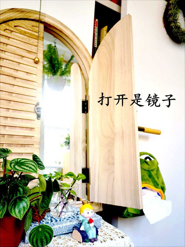 가짜창문 엔틱 촬영 소품 벽걸이 인테리어 거울 장식 53x42x5 cm - 흰색 - 상세 이미지 3