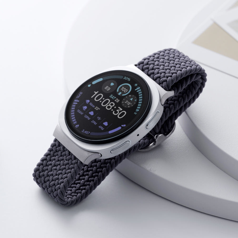 우먼스9999 갤럭시워치8스트랩 클래식 버클 브레이드 솔로루프 패브릭 밴드 시계줄 줄질 제품 이미지