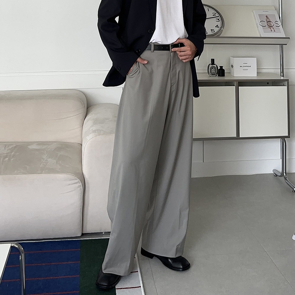 남자 슬랙스 나일론 바지 밴딩 팬츠 남자 와이드슬랙스 - 상세 이미지 2