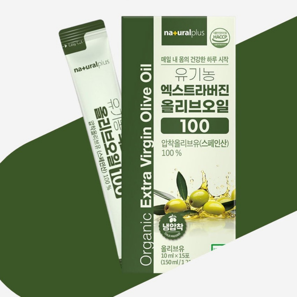 내츄럴플러스 유기농 엑스트라버진 올리브오일 공복 햇 올리브 스틱 15포 150ml, 1개 - 상품 이미지