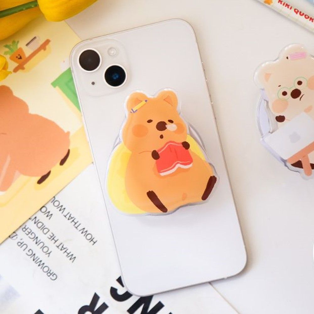 키키쿼카 하삐 아크릴 맥세이프 그립 톡홀더 거치대 귀여운 스마트톡 - 상세 이미지 3