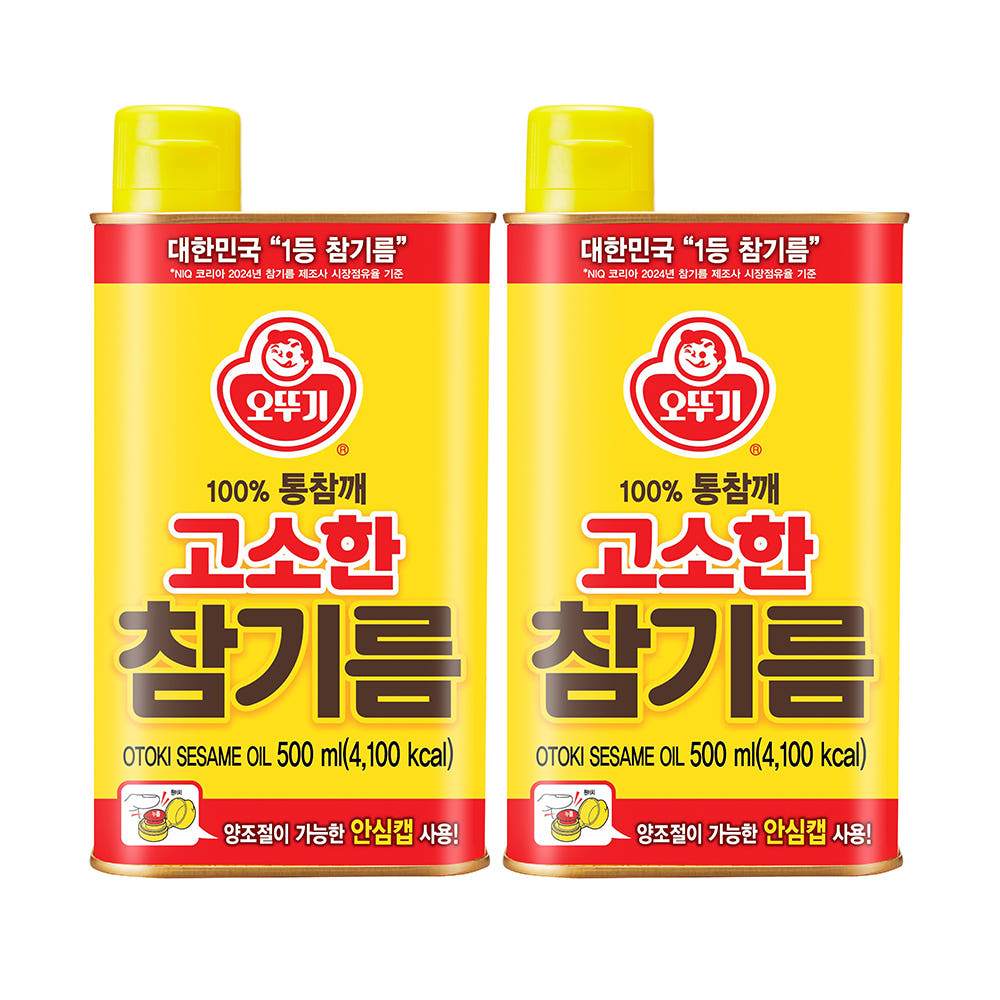 오뚜기 고소한 참기름 캔 500ml, 2개 가격 비교 오뚜기mall 오뚜기 고소한 참기름 캔 500ml, 2개