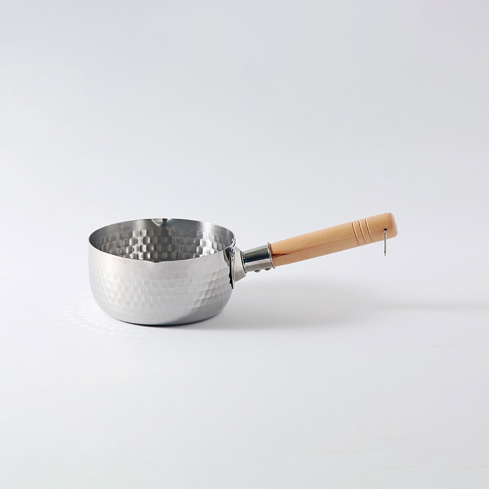 이유식냄비 스텐 원목손잡이 눈금 인덕션 라면 편수냄비 16cm