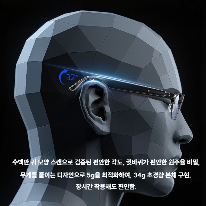 블루투스안경 핸즈프리 음악 통화 선글라스 무선 안경테 - 상세 이미지 5