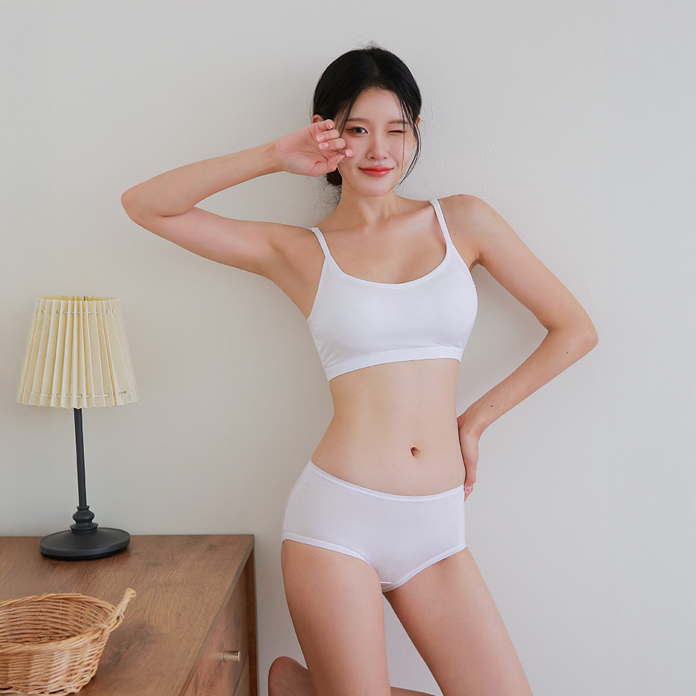 DDO 여성 속옷세트 편한 노와이어 여자 언더웨어 심리스 브라팬티세트 화이트, 85, 1장 - 상세 이미지 2