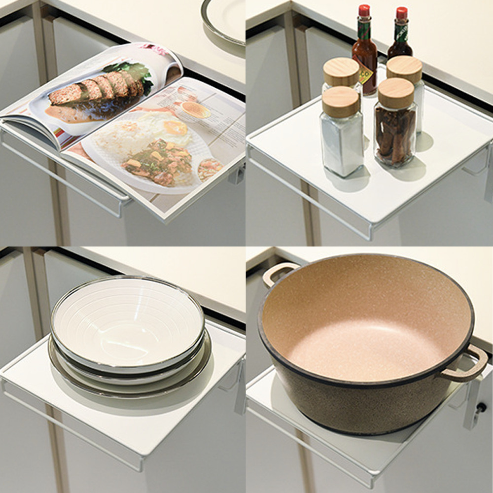 기프템 무타공 접이식 싱크대 주방 보조 조리대 행주걸이 250mm, 화이트