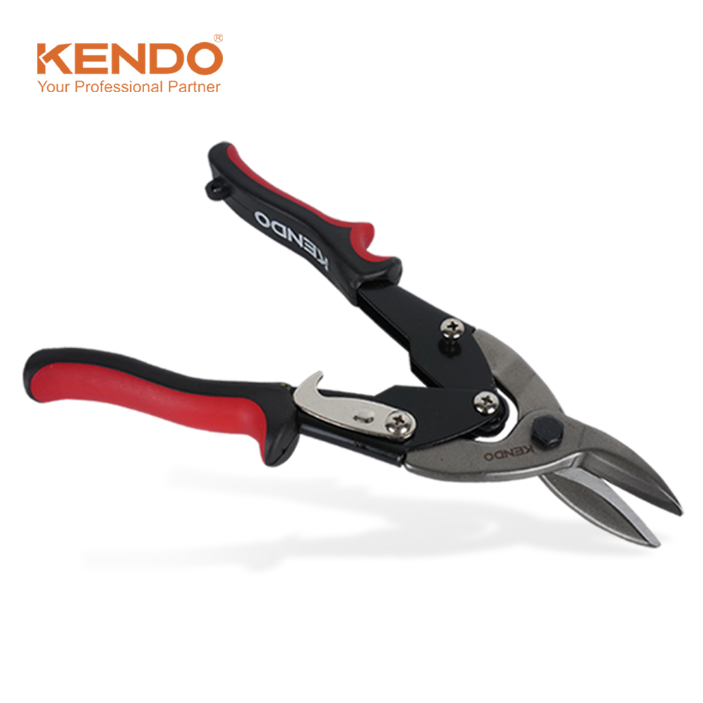 켄도 항공가위 250mm 4종 적색 왼쪽 절단 철판 스테인레스 함석