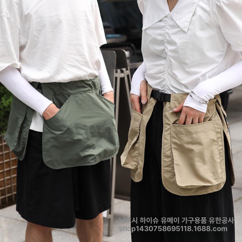 작업벨트 허리띠 도구 공구 주머니 툴벨트 허리 다용도 휴대용 포켓 수납 방수 카페 앞치마 카키 태슬 방수 3피스 허리 가방 - 상세 이미지 4