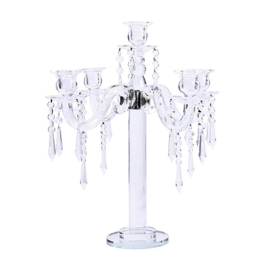 엔틱 투명 빈티지 촛대 홀더 YX-036G/50cm - 상품 이미지