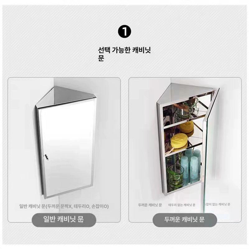 화장실 상부 스테인레스 벽걸이 갖추다 스틸 유리문 욕실 35길이x65높이x양쪽 24.5cm A - 상세 이미지 4