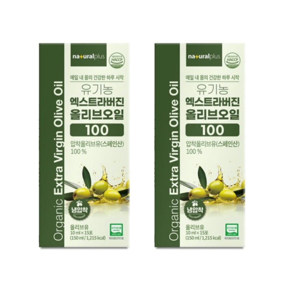 내츄럴플러스 유기농 엑스트라버진 올리브오일 공복 햇 올리브 스틱 15포 150ml, 2개 - 상품 이미지