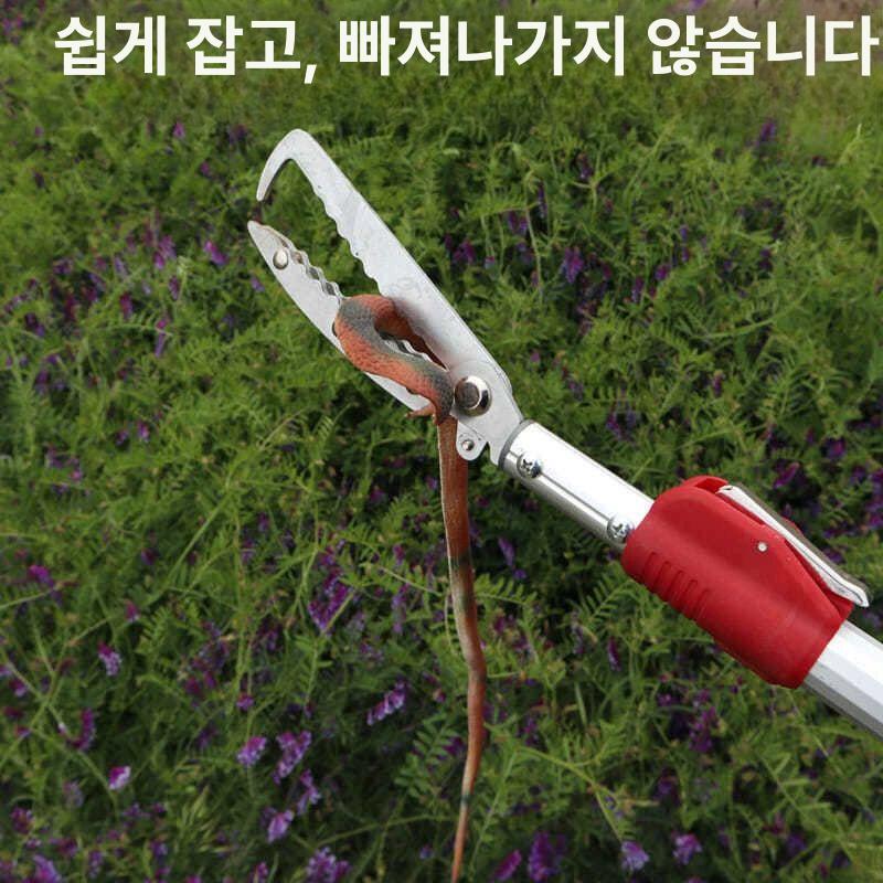 뱀잡는 집게 슬림 장대 미꾸라지 막대 다용도 비확장형 신형 알루미늄 집게 길이 1m - 상세 이미지 4
