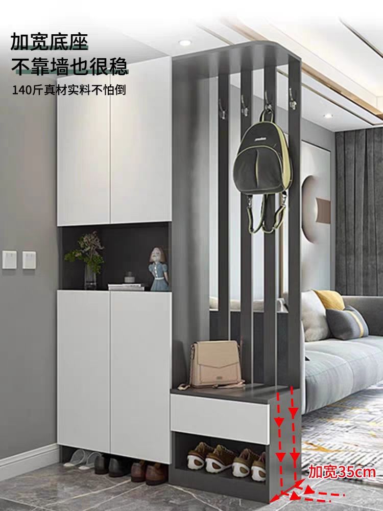 현관 파티션 원룸 공간 선반 가벽 분리 신발장 70x35x200 흰색 + 회색 뼈대 조립식 - 상세 이미지 5