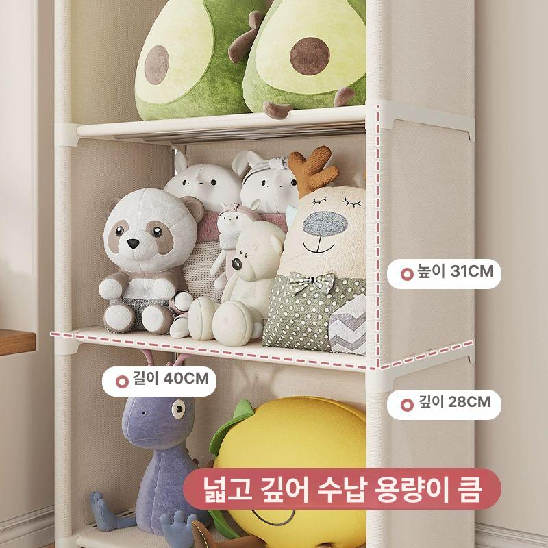 수납장 커튼 가림막 아이방 가정용 바란스 이중렬 5단-화이트 - 상세 이미지 5