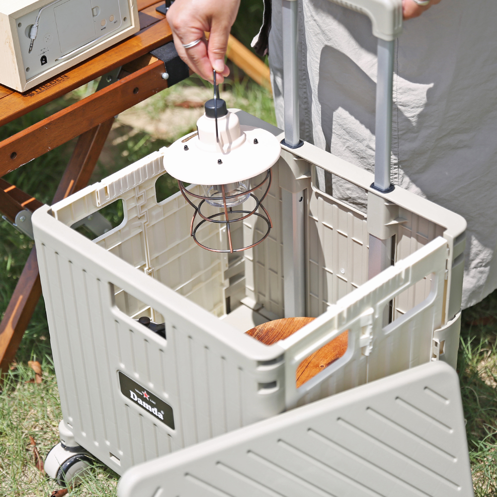 담다 접이식카트 바퀴달린 장바구니캐리어 폴딩 시장바구니 손수레 쇼핑카트 4바퀴L 아이보리