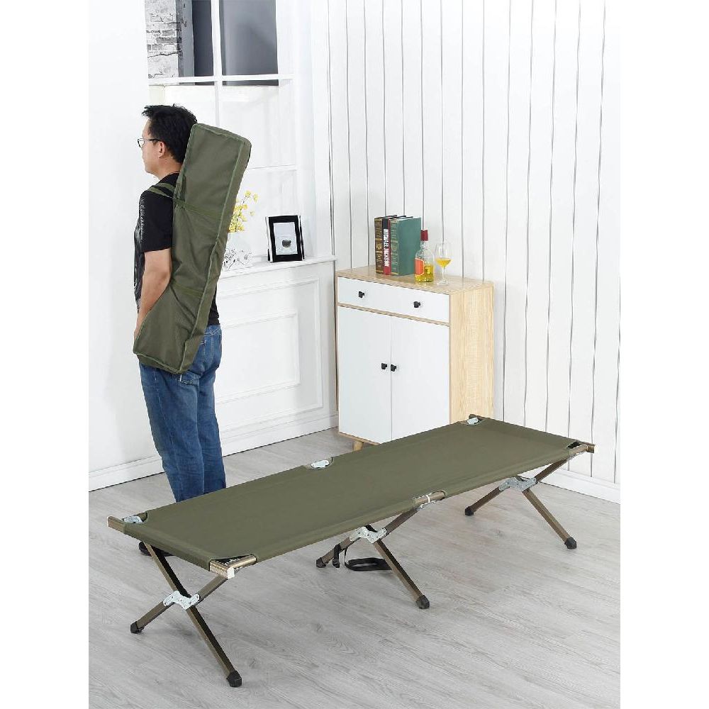캠핑 등산 경량 야전침대 의자 휴대용 접이식 롱체어 소형 철제 침대 폭 60CM 길이 180CM - 상품 이미지