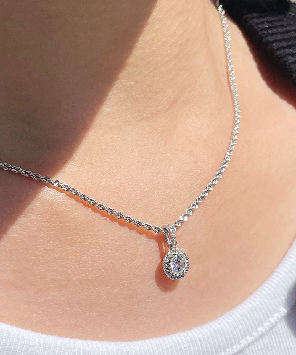 5부 천연 다이아 목걸이 현대 우신 플로르 프러포즈 결혼 기념일 여자 친구 선물 로프 체인