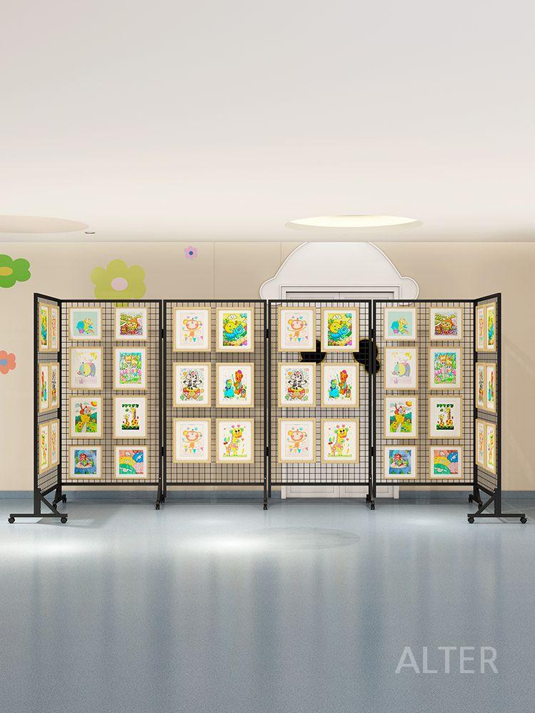 전시 가벽 작품 랙 전시대 파티션 사진 미술 스탠드 블랙 100x160cm (4개) - 상세 이미지 5