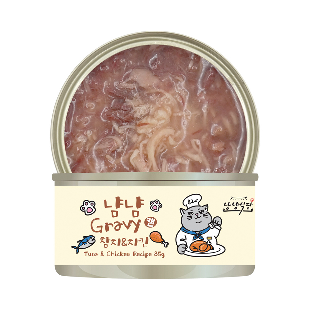 냥냥식당 냠냠 그레이비 고양이캔 참치+치킨, 85g, 24개 - 상세 이미지 2
