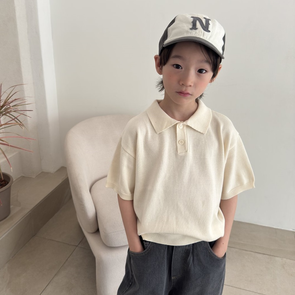 주니어 카라니트티 반팔 XS-XL 데일리룩 이미지 7