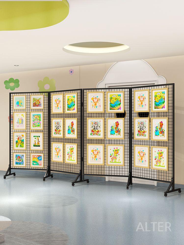 전시 가벽 작품 랙 전시대 파티션 사진 미술 스탠드 블랙 100x160cm (4개) - 상세 이미지 4