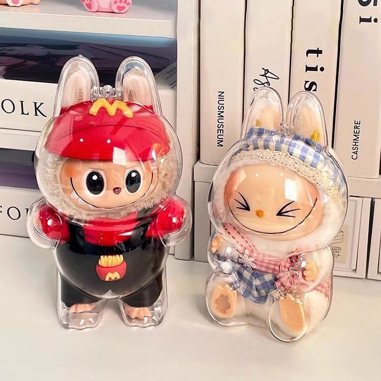 라부부 인형 케이스 키링 피규어 보호 투명 커버(인형 미포함) 스컬판다 크라잉베이비 - 상품 이미지