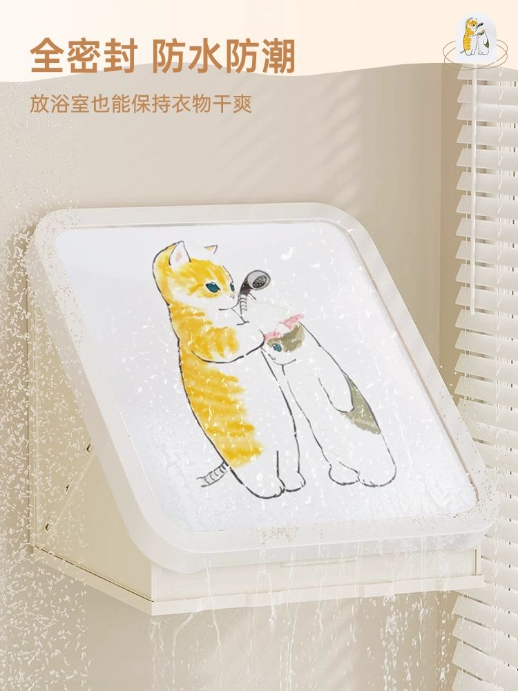 욕실 의류 보관함 접이식 행운 캐비닛 수납함 랙 샤워실 크리스탈 고양이 목욕 1초 강력 무흔 - 상세 이미지 4