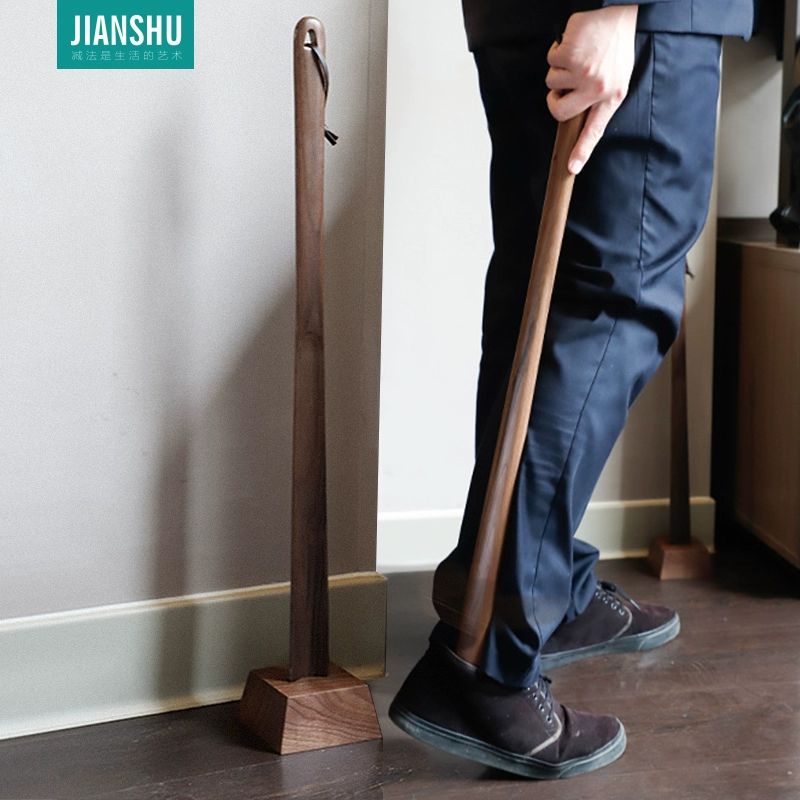 구두주걱 스탠드 긴 집들이 식당 구두 주걱 선물 세우는 흑호두나무 28cm - 상세 이미지 3