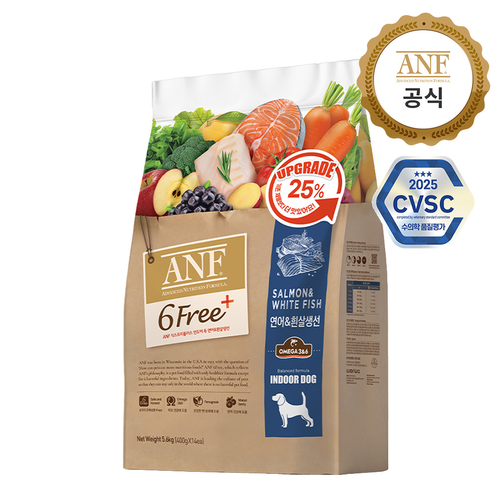 ANF 식스프리플러스 인도어 독 연어&흰살생선 5.6kg - 메인 이미지
