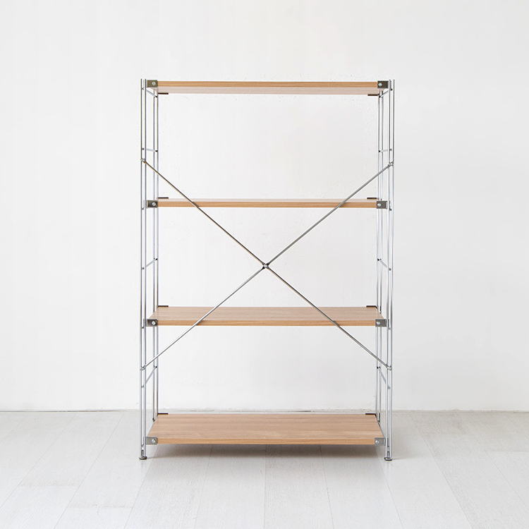 CHAKOC 선반 850 넓은 850x420x1200mm, 4단, 내추럴 0099.3614