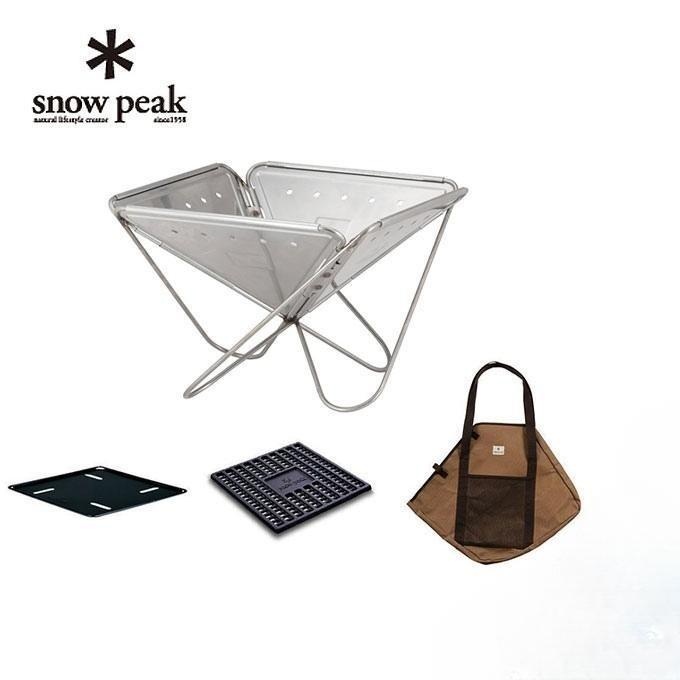스노우피크 모닥불 L 스타터 세트 SET-112S 캠핑 화로대 접이식 불멍 바베큐 가방포함
