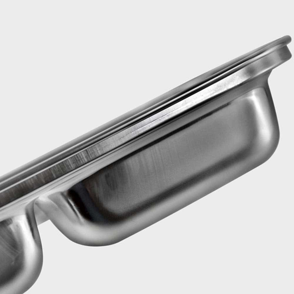 키친유 유아 304 스텐 5구 식판 도시락 흡착판 세트 뚜껑식판 이유식 식기 어린이집 준비물