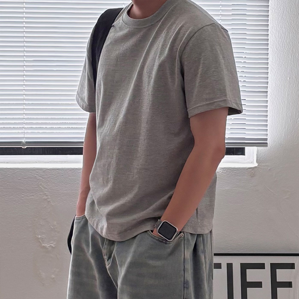 무지티 남자흰티 어깨넓어보이는반팔 남자기본티 - 상세 이미지 4