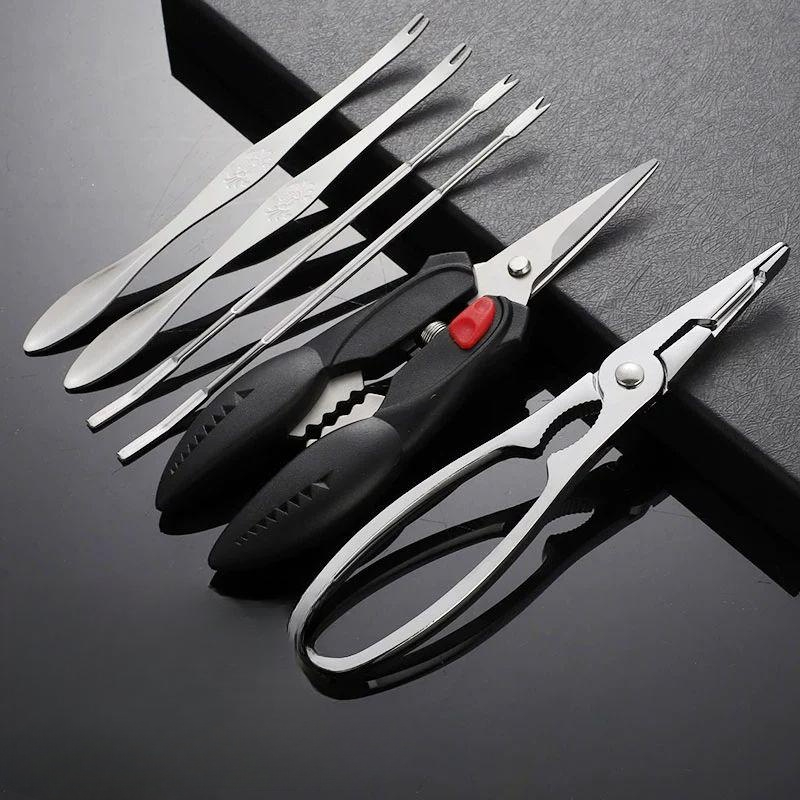 게집게 게 대게 요리 속살 먹는 가위 손질 크래커 2인분 2개 게숟가락+2개 A - 상품 이미지