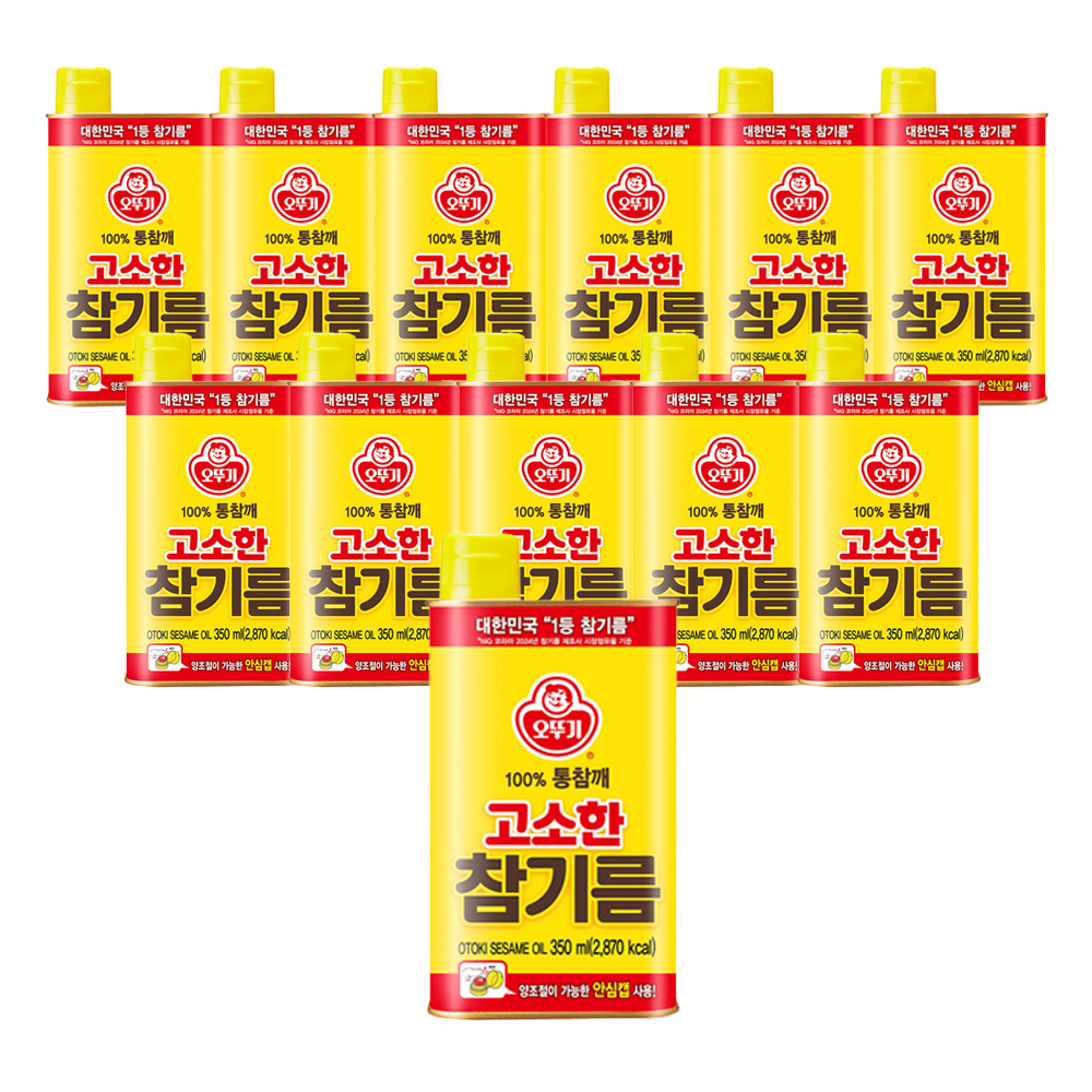 오뚜기 고소한 참기름 캔 350ml, 12개