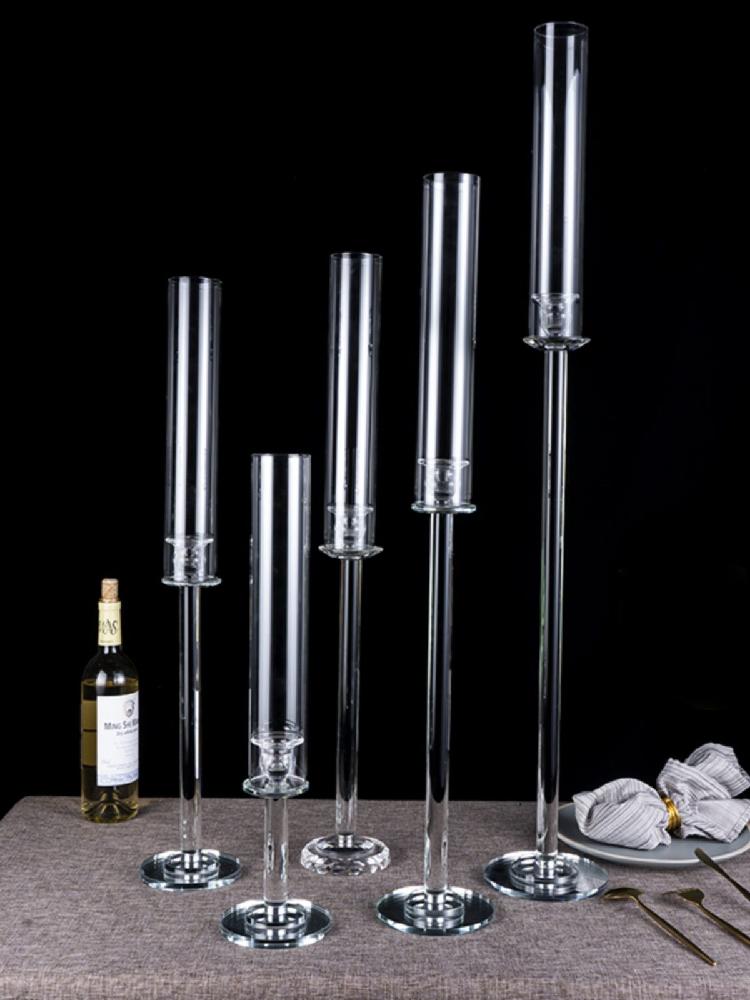 엔틱 투명 빈티지 촛대 홀더 YX-036G/50cm - 상세 이미지 3