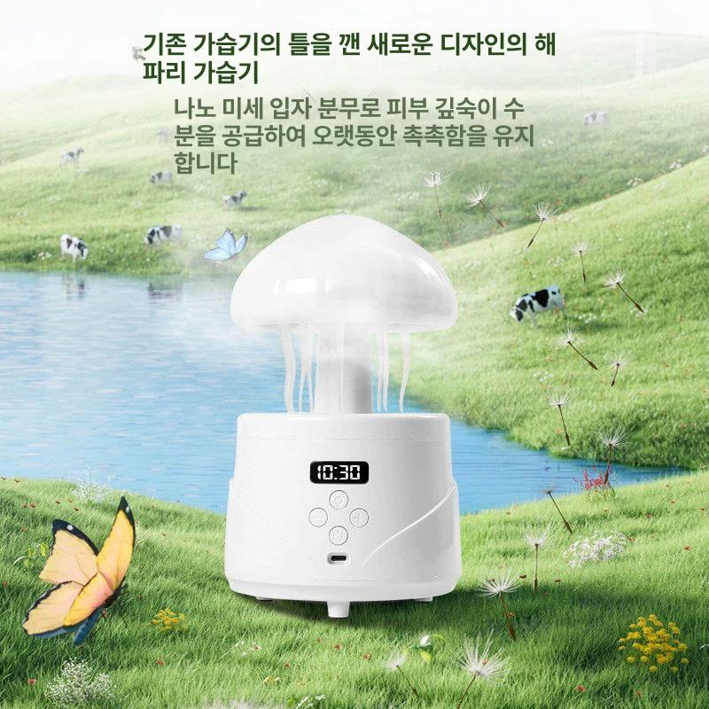 무중력 가습기 무드등 불멍 컬러조명 탁상용 Y20 블루투스 스피커 시계 600ml - 상세 이미지 3