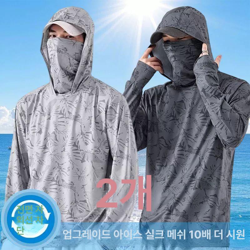 빅사이즈 여름낚시복 상의 의류 통기성 티셔츠 M 두 개 화이트+다크그레이 - 상세 이미지 2