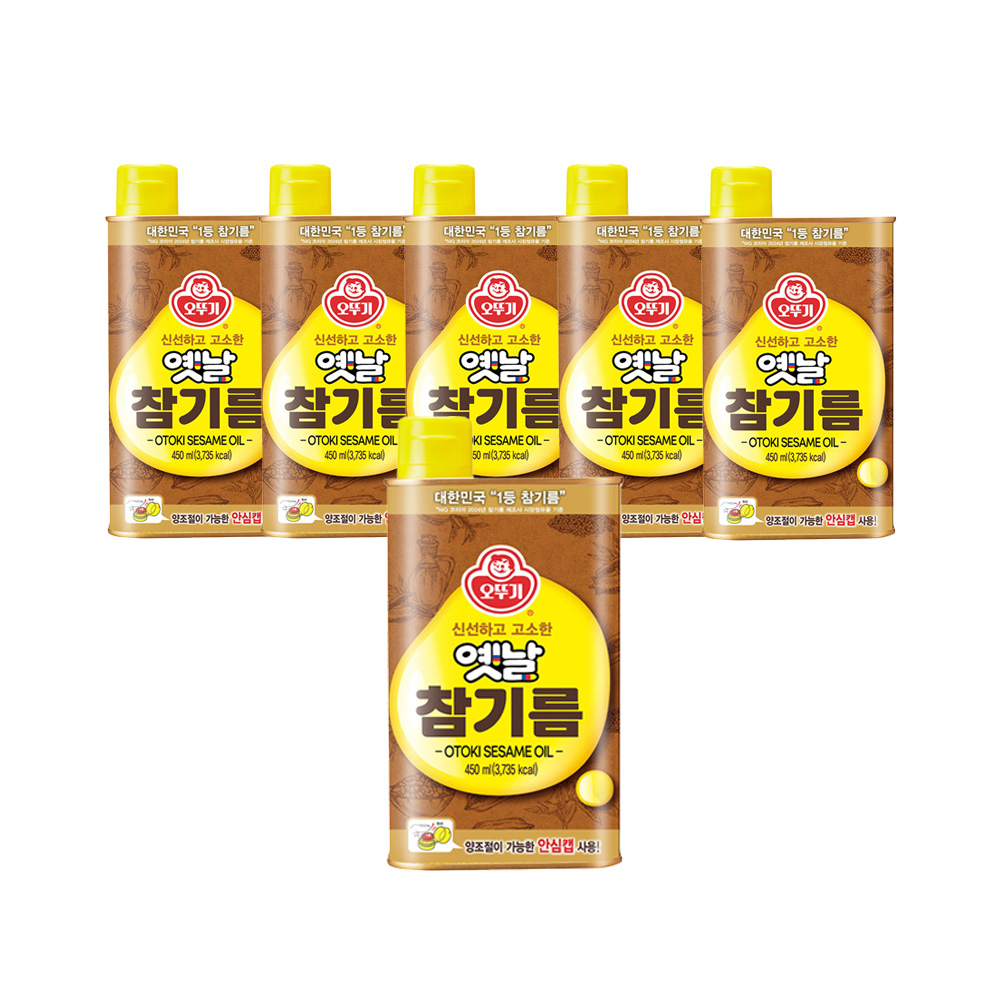 오뚜기 옛날 참기름 450ml, 6개