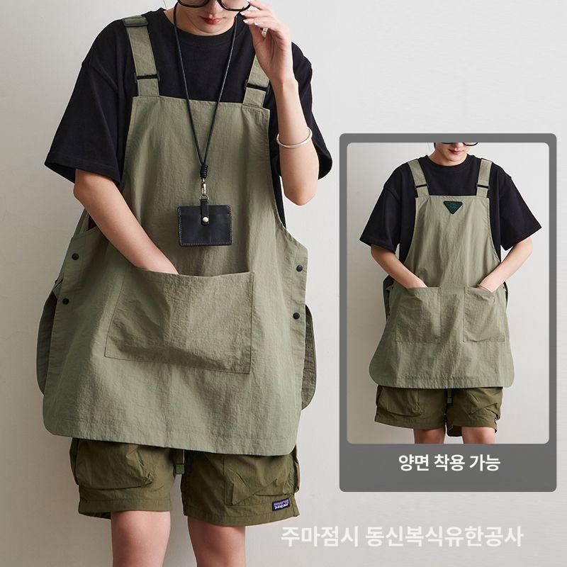숏앞치마 작업복 작업 조끼 군녹색 방수 실 짧은 타실론 공방 스트 블랙 올리브그린