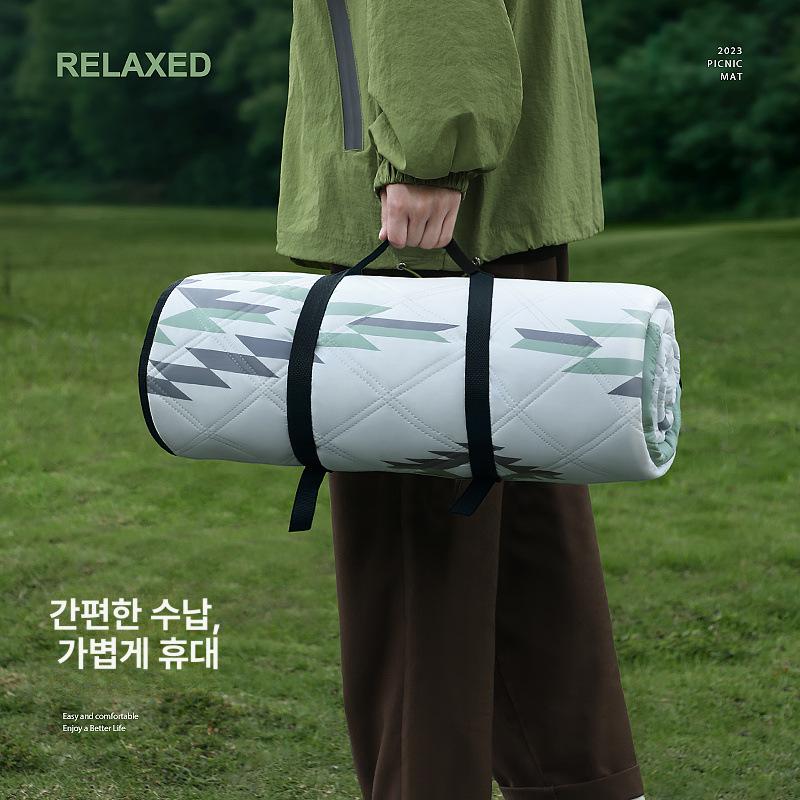 방수 매트 캠핑 텐트 바닥 잔디 휴대용 야외 돗자리 초음파 초두께 열대 녹색 두께약8mm 3mx2m - 상세 이미지 3