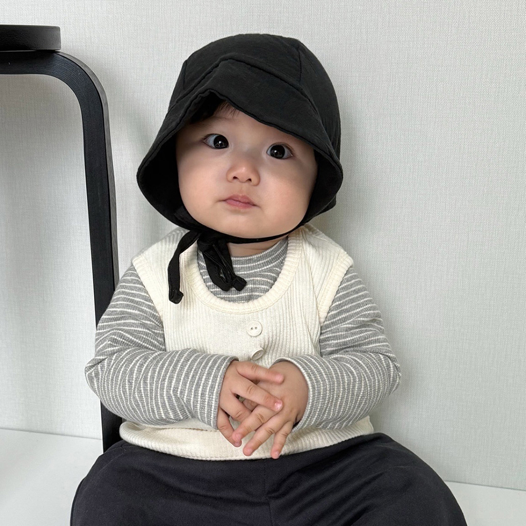 에센셜 리브 베스트 아기 유아 레이어드 간절기 니트 조끼 데일리룩 - 상세 이미지 3