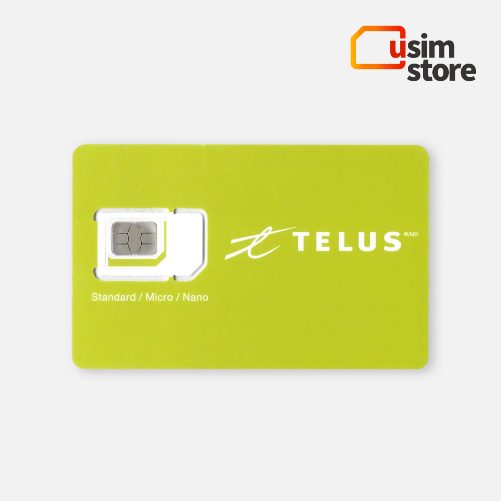 캐나다유심 토론토 밴쿠버 장기여행용 Telus 개통용 유심칩 - 상품 이미지