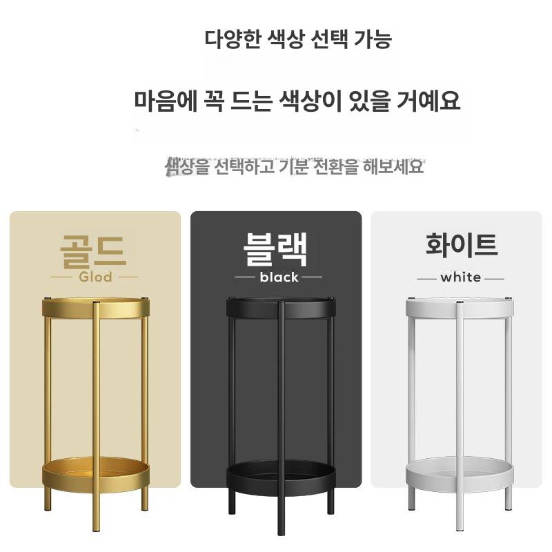 철제 높은 화분 선반대 철재 화초 거실정리대 식물 직경 30x높이 90 골드 - 상세 이미지 4