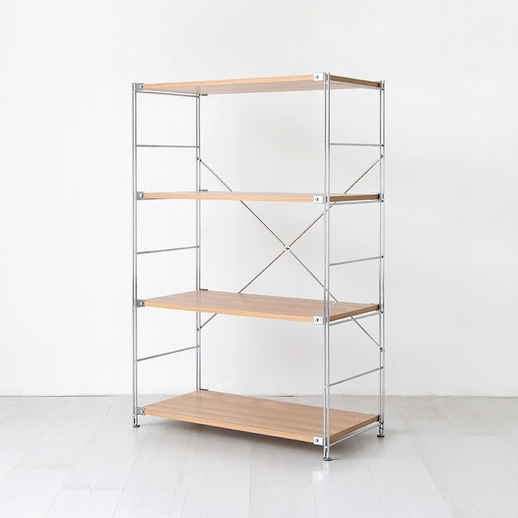 CHAKOC 선반 850 넓은 850x420x1200mm, 4단, 내추럴 0099.3614