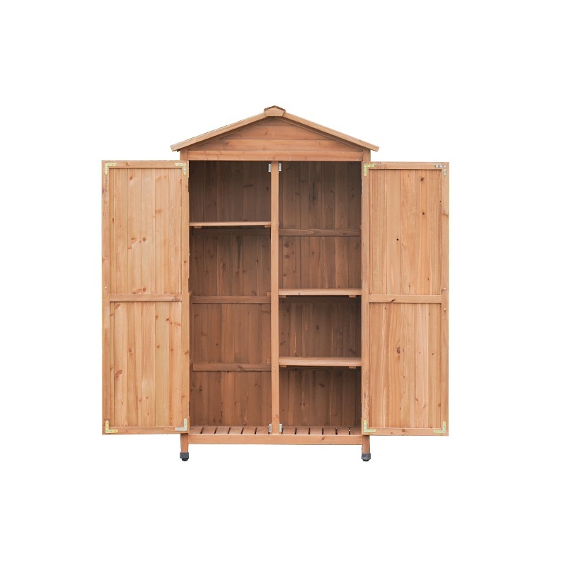 야외 원목 방수 정원 수납 캐비닛 다용도 정리 보관장 밝은잔디 중형 80x55x147cm 6가지 색상 선택 - 상세 이미지 2