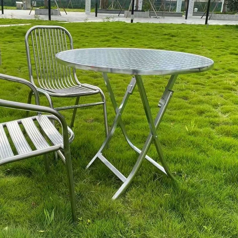 알루미늄 접이식테이블 테라스 야외용테이블 카페 간이 70cm 원형 접이식 테이블 A - 상세 이미지 5