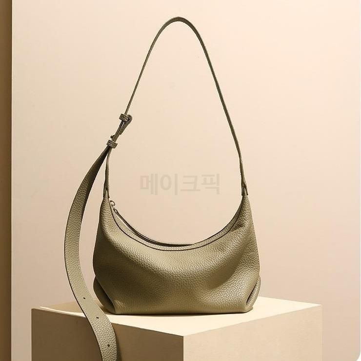 여성 소가죽 숄더백 세련된 만두 디자인 데일리 고급스러운 메신저 가방 편안한 착용감 - 메인 이미지