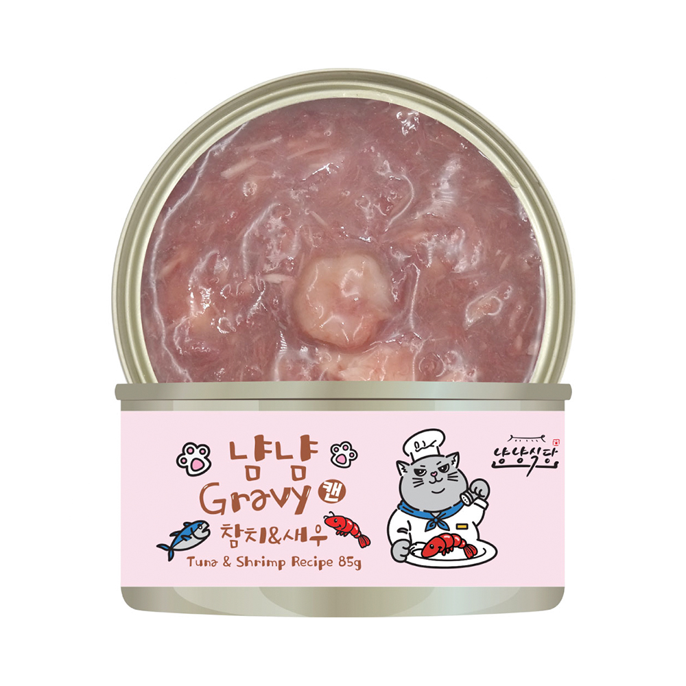 냥냥식당 냠냠 그레이비 고양이캔 참치+새우, 85g, 24개 - 상세 이미지 2