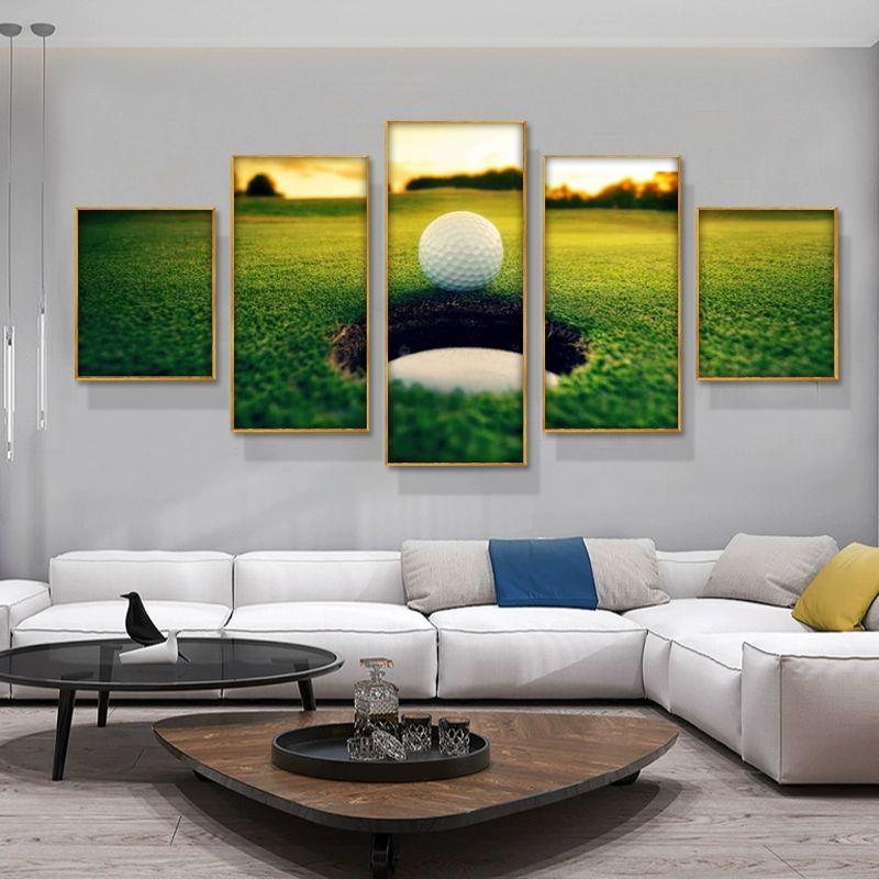골프그림 캔버스 사진 벽걸이 초상화 유니크 액자 싸인 X691 간극 포함 90x170cm 2-3m 알루미늄블랙 화이트+유화 캔버스 - 상품 이미지